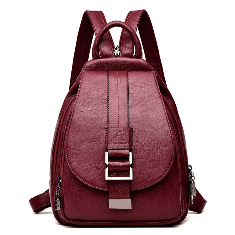 Leather Backpack Vintage - 디자이너 여성용 가죽 백팩, 십대 소녀용