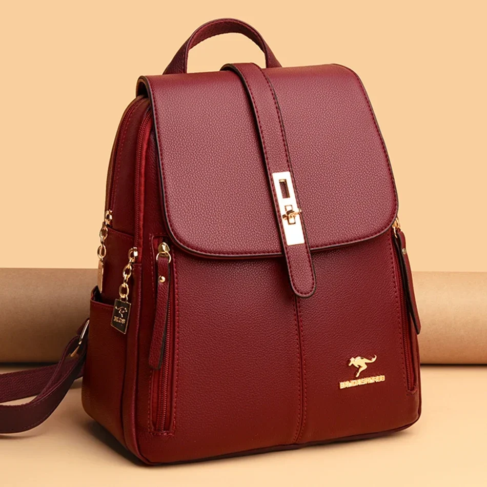 Leather Backpack Vintage - 여성 가죽 대용량 배낭 여자를위한 고품질