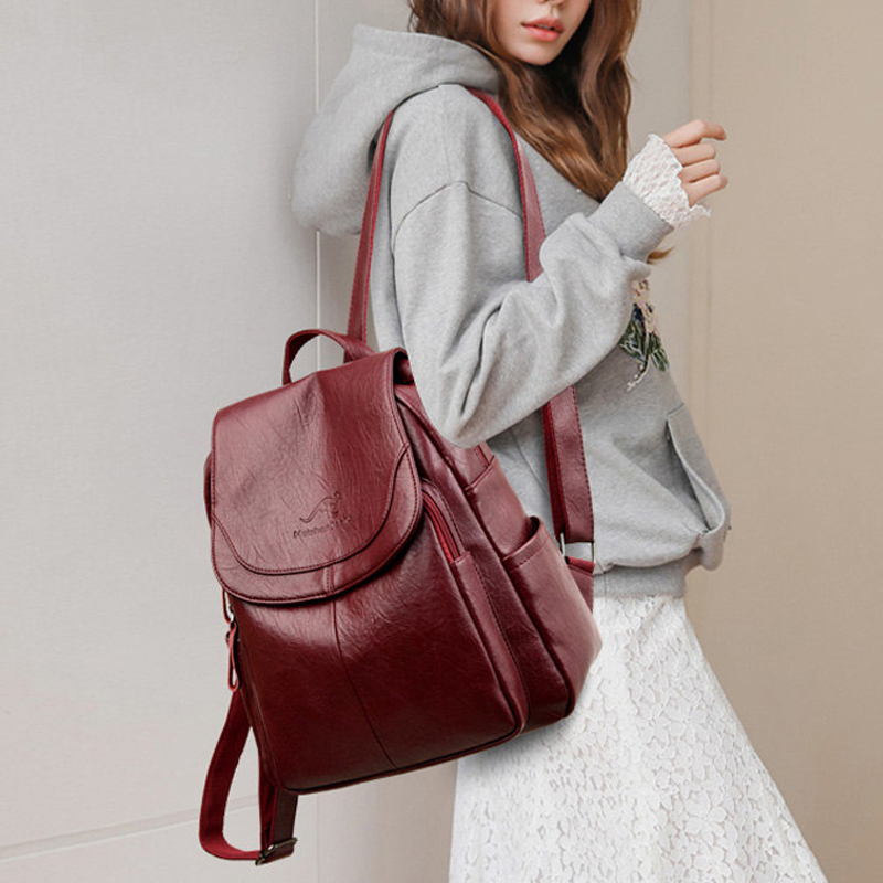 빈티지 소프트 가죽 여성용 백팩 9가지 색상 캐주얼 여 - Leather Backpack Vintage 리뷰 및 가격