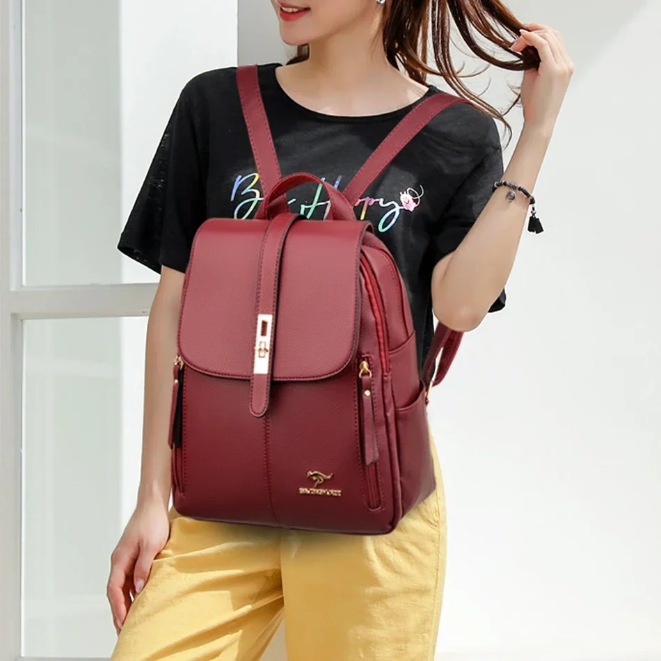 여성 가죽 대용량 배낭 여자를위한 고품질 빈티지 학교  - Leather Backpack Vintage 리뷰 및 가격