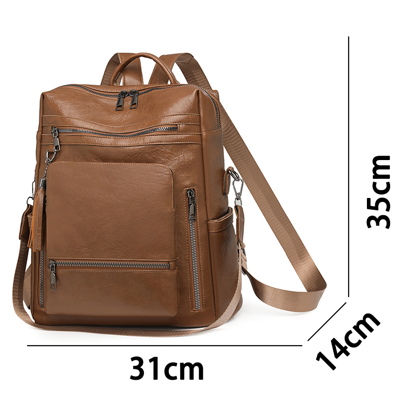 빈티지 가죽 스타일 백팩 세트, 다기능 단색 PU, 대 - Leather Backpack Vintage 리뷰 및 가격